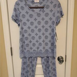 Charter Club Light Blue Patterned Pajama Set